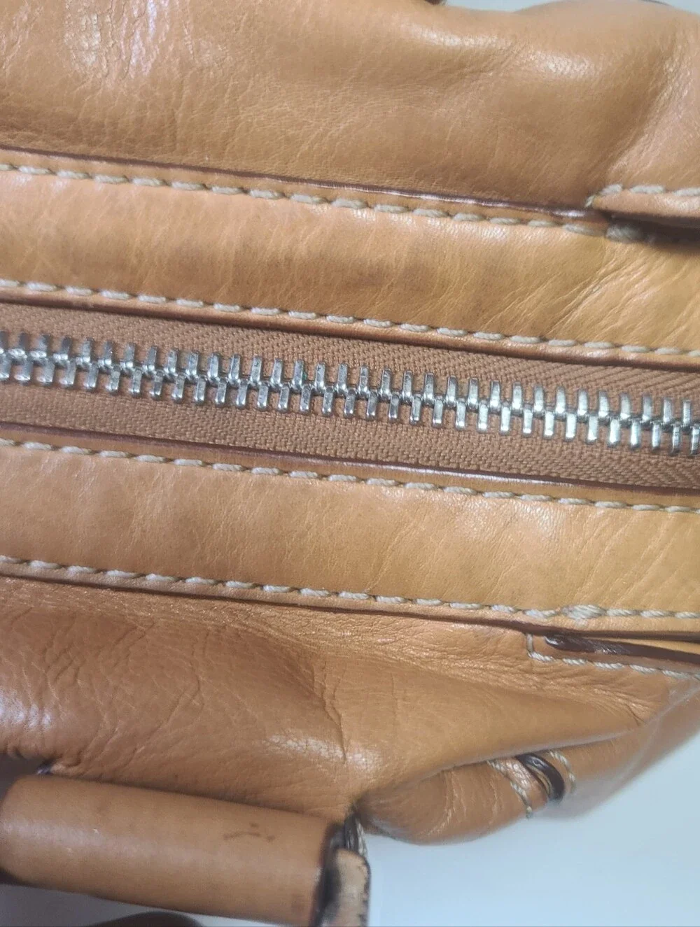 Michael Kors Vintage Brown Leather Bowler Bag Satchel Handbag Purse